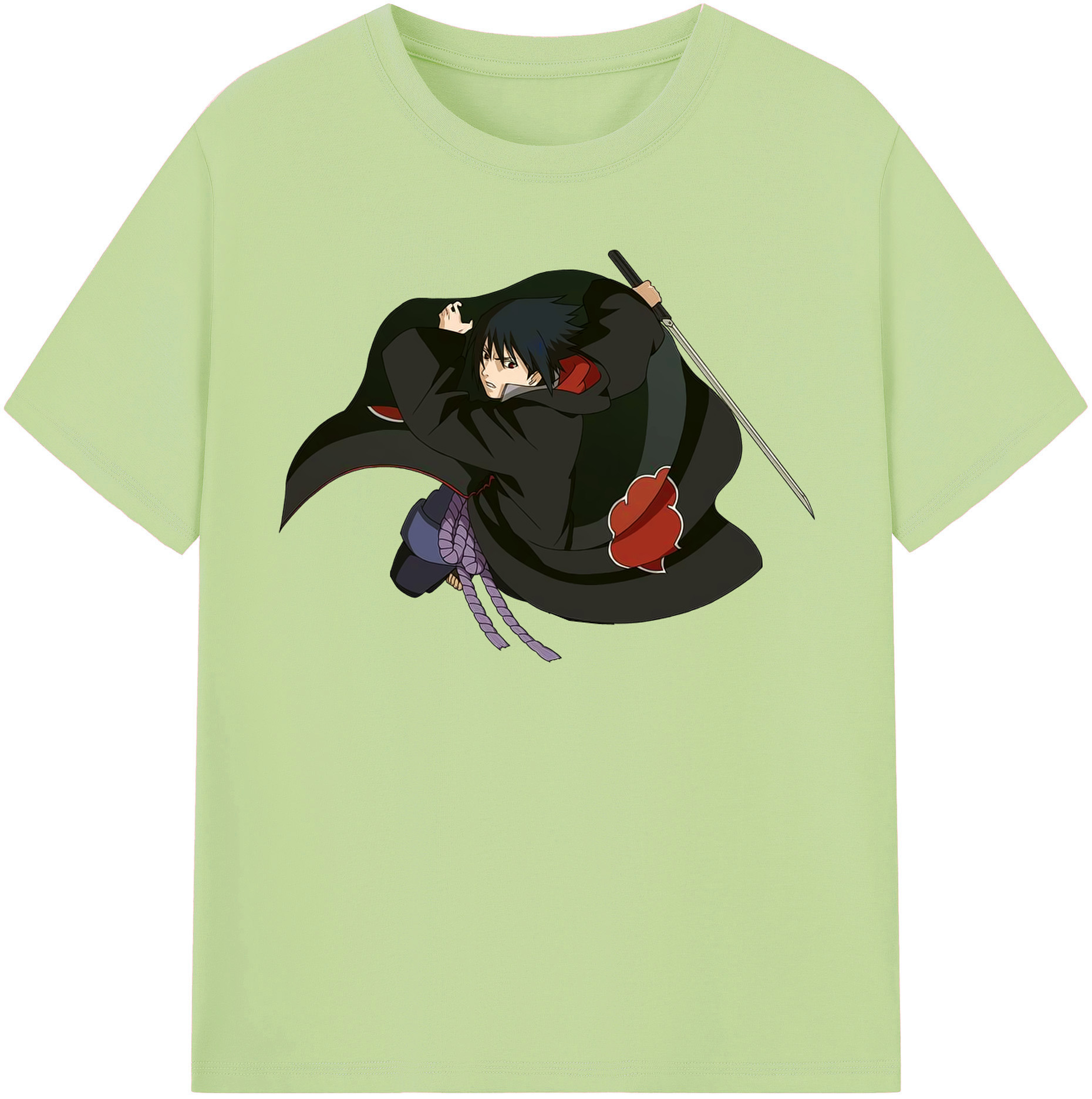 （画像用） NARUTO -ナルト- うちは サスケ Uchiha Sasuke 綿100％半袖Tシャツ（フロントプリント）